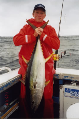 Aboard
      Reel Quick, Tim Corbett captured a 15 Kg Yellowfin using a Evil Little Donger lure.