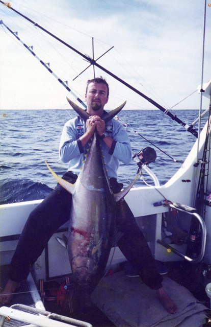 Rodney Norford caught a 50 Kg Yellowfin on 37 Kg. JB Lure 13" Evil Donger
