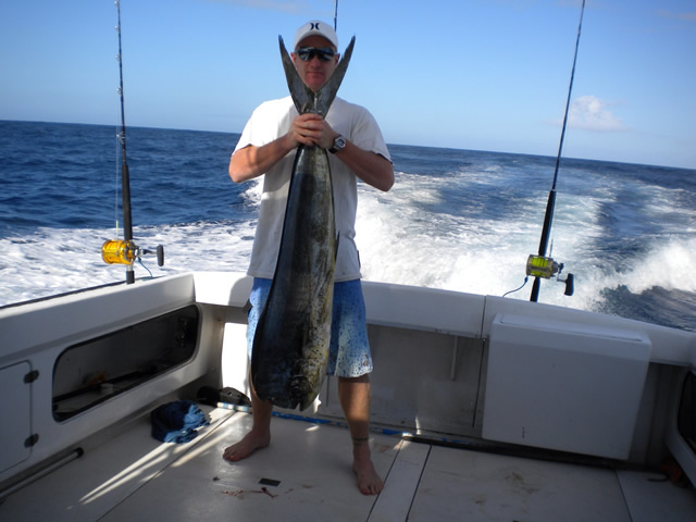 ANGLER: Christian Barton  SPECIES: Dolphin Fish  WEIGHT: 15.2 Kg LURE: J.B. Dingo