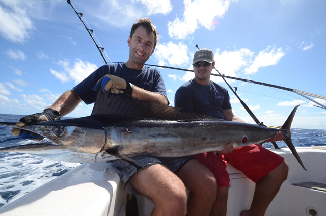 ANGLER: Josh Batterson SPECIES: Shortbill Spearfish  WEIGHT: Est. 25 Kg LURE: JB Lures, Ripper in Purple