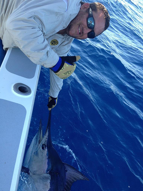 ANGLER: Kev Ward SPECIES: Black Marlin  WEIGHT: est 60 kg LURE: JB Lures, Micro dingo "yakka"