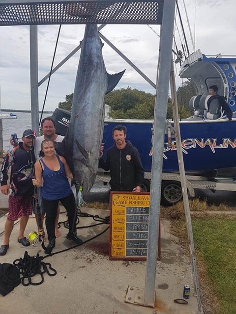 ANGLER: Sherie Holden SPECIES: Blue Marlin WEIGHT: 188kg LURE: 10" JB Ripper.