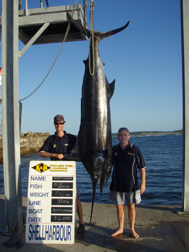 ANGLER: Grant Zareba  SPECIES: Blue Marlin WEIGHT: 161 Kg LURE: J.B. Chopper