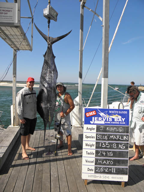 ANGLER: John Klapsis  SPECIES: Blue Marlin  WEIGHT: 135.8 Kg LURE: JB Lures, Dingo