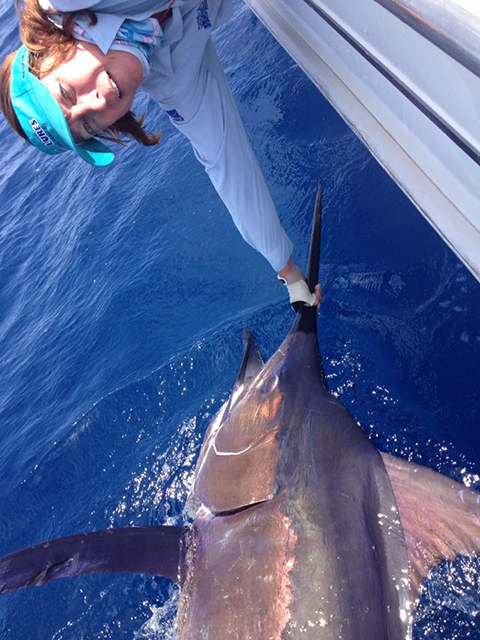 ANGLER: Jo-Ann Riley  SPECIES: Black Marlin
 WEIGHT: Est 170kg LURE: JB Lures Big Dingo.